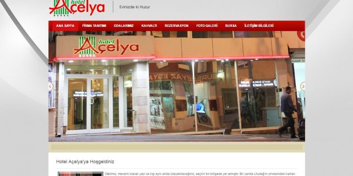 Açelya Hotel Web Sitesi Tasarımı