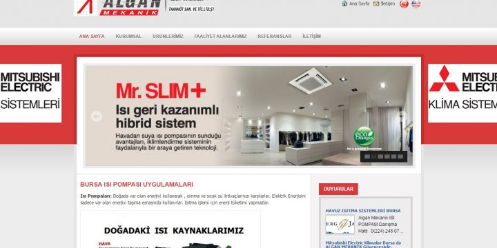 Algan Mekanik Web Sitesi Tasarımı