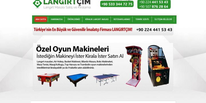 Langırtçım Nilda Oyun Makinaları Web Sitesi Tasarımı