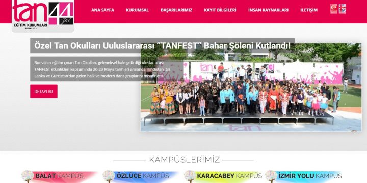 Tan Okulları Web Sitesi Tasarımı